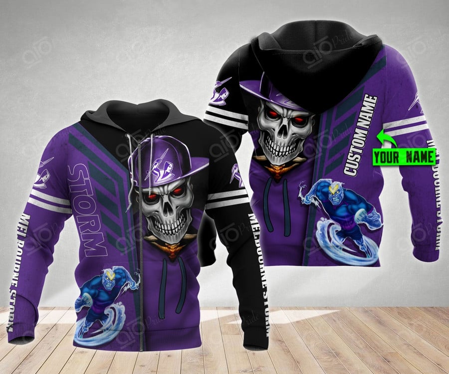 Melbourne Storm Custom Name Number Polynesian Zip Hoodie Gifts For Lovers