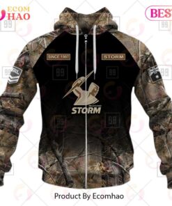 Melbourne Storm Custom Name Number Camo Zip Up Hoodie Best Gift For Fans 1