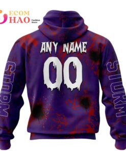 Melbourne Storm Custom Name Number Halloween Zip Hoodie Best Gift For Fans