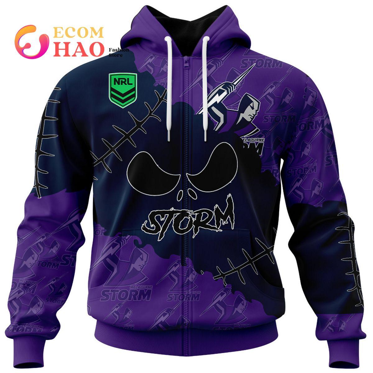 Melbourne Storm Custom Name Number Indigenous Mascot Zip Hoodie Gifts For Lovers