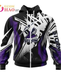 Melbourne Storm Custom Name Number Motocross Zip Up Hoodie Funny Gift For Fans 1