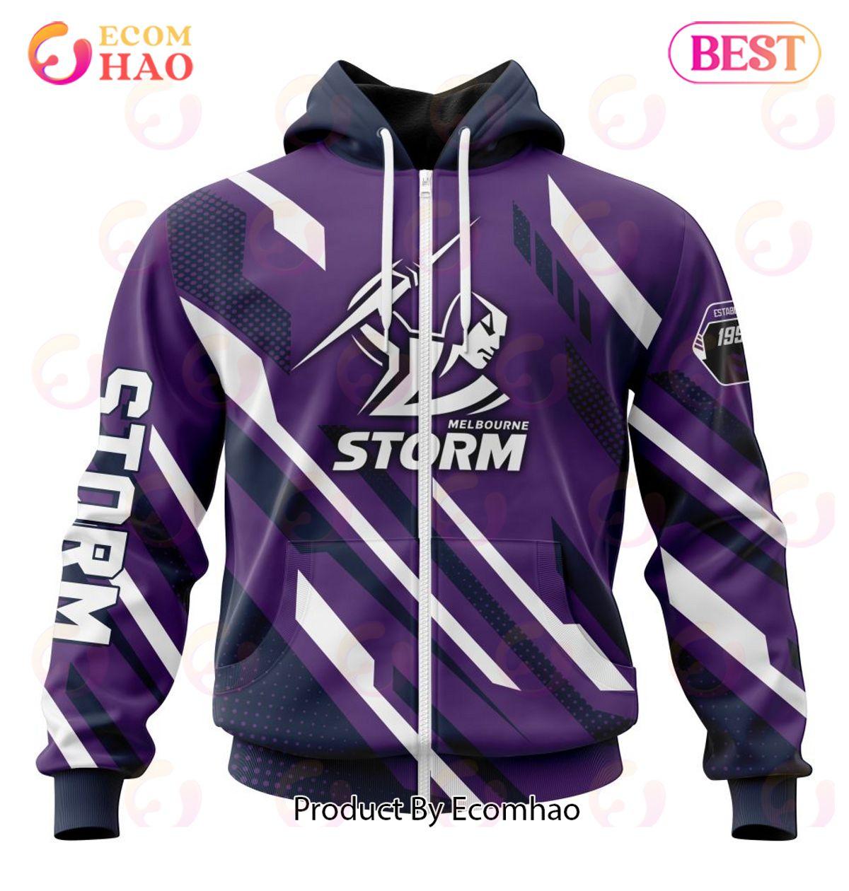 Melbourne Storm Custom Name Number Polynesian Zip Hoodie Gifts For Lovers