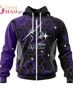 Melbourne Storm Custom Name Number Motocross Zip Up Hoodie Gift For Fans 94120