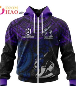 Melbourne Storm Custom Name Number Polynesian Zip Up Hoodie Gifts For Lovers 1