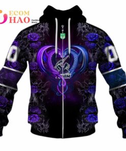 Melbourne Storm Custom Name Number Rose Dragon Zip Up Hoodie Funny Gift For Fans 1