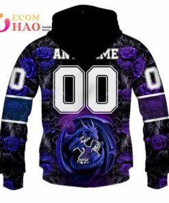 Melbourne Storm Custom Name Number Rose Dragon Zip Up Hoodie Funny Gift For Fans 2