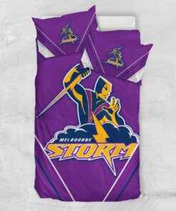 Melbourne Storm Purple White Stripes Logo 1998 2018 Doona Cover 5