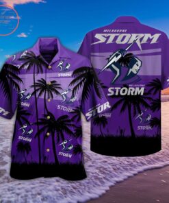 Melbourne Storm Vintage Tropical Purple Hawaiian Shirt Best Outfit For Men Women