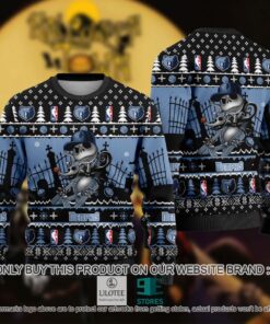 Memphis Grizzlies Blue Black Jack Skellington Ugly Christmas Sweater Gift