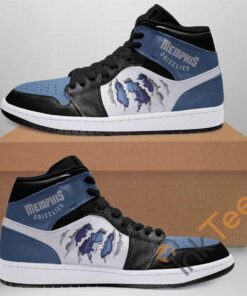 Memphis Grizzlies Blue Black Scratch Air Jordan 1 High Sneakers Gift