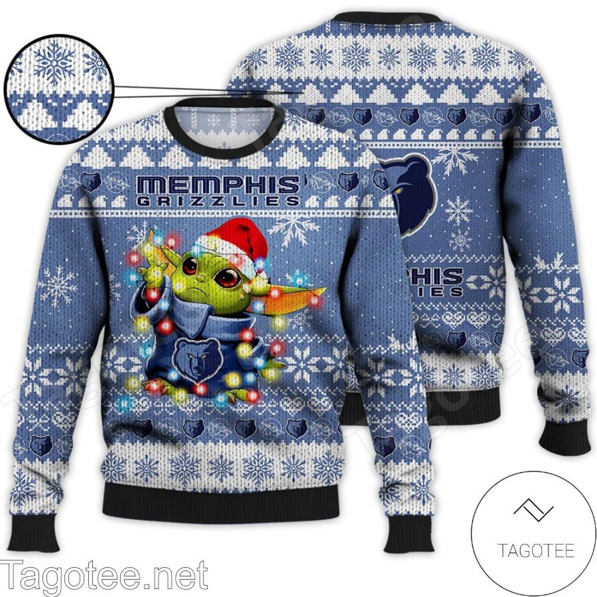 Memphis Grizzlies Blue Half Style Ugly Christmas Sweater For Fans