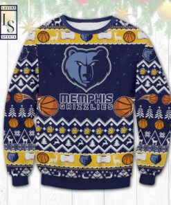 Memphis Grizzlies Blue Yellow Ugly Christmas Sweater Gift