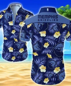 Memphis Grizzlies Hibicus Leaves Patterns Best Hawaiian Shirt For Nba Fans