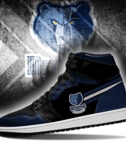 Memphis Grizzlies Navy Blue Black Air Jordan 1 High Sneakers For Fans 3