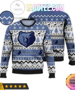 Memphis Grizzlies White Blue Best Ugly Christmas Sweater