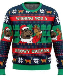 Meowy Catmas Alf Christmas Sweater For Men And Women 1