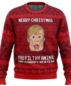 Merry Christmas Home Alone Mens Ugly Christmas Sweater