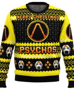 Merry Christmas Psychos Borderlands Funny Ugly Christmas Sweater 1