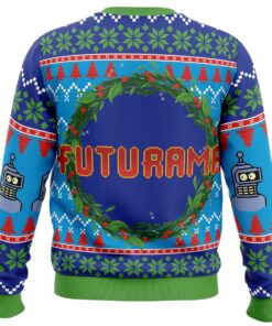 Merry Kissmyass Futurama Blue Xmas Sweater Funny Gift For Fans 4