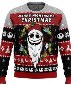 Merry Nightmare The Nightmare Before Christmas Ugly Christmas Sweater Funny Gift For Movie Fans