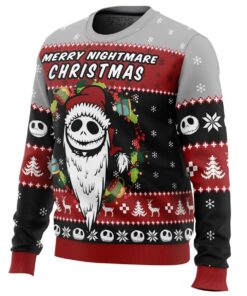 Merry Nightmare The Nightmare Before Christmas Ugly Christmas Sweater Funny Gift For Movie Fans