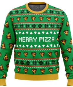 Merry Pizza Christmas Sweater Women