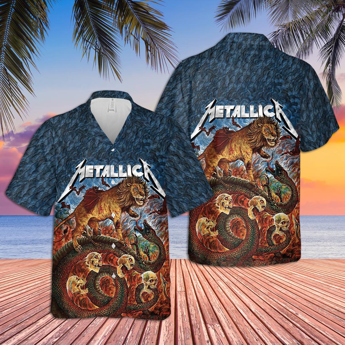 Metallica Zeb Love Lion Snake Tropical Hawaiian Shirt For Men Women