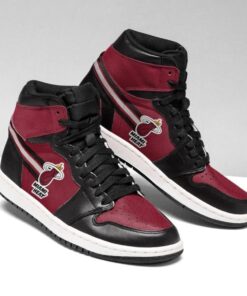 Miami Heat Red Black Air Jordan 1 High Sneakers For Fans