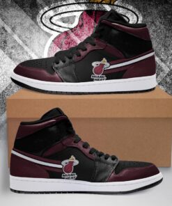 Miami Heat Red Black Air Jordan 1 High Sneakers Gift