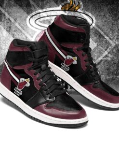 Miami Heat Red Black Air Jordan 1 High Sneakers Gift