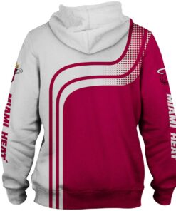 Miami Heat Red White Curves Zip Hoodie Best Gift For Fans