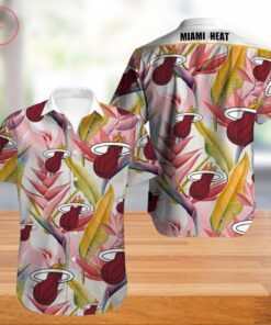 Miami Heat Tropical Floral Aloha Shirt Best Gift For Nba Fans