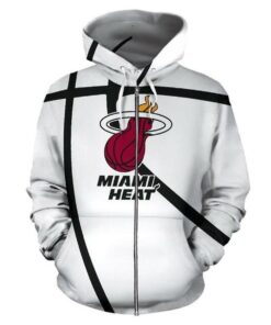 Miami Heat White Zip Hoodie Gifts For Lovers