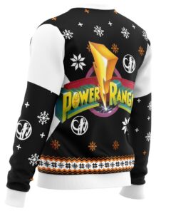 Mighty Morphin Power Rangers Black Funny Ugly Christmas Sweater 3