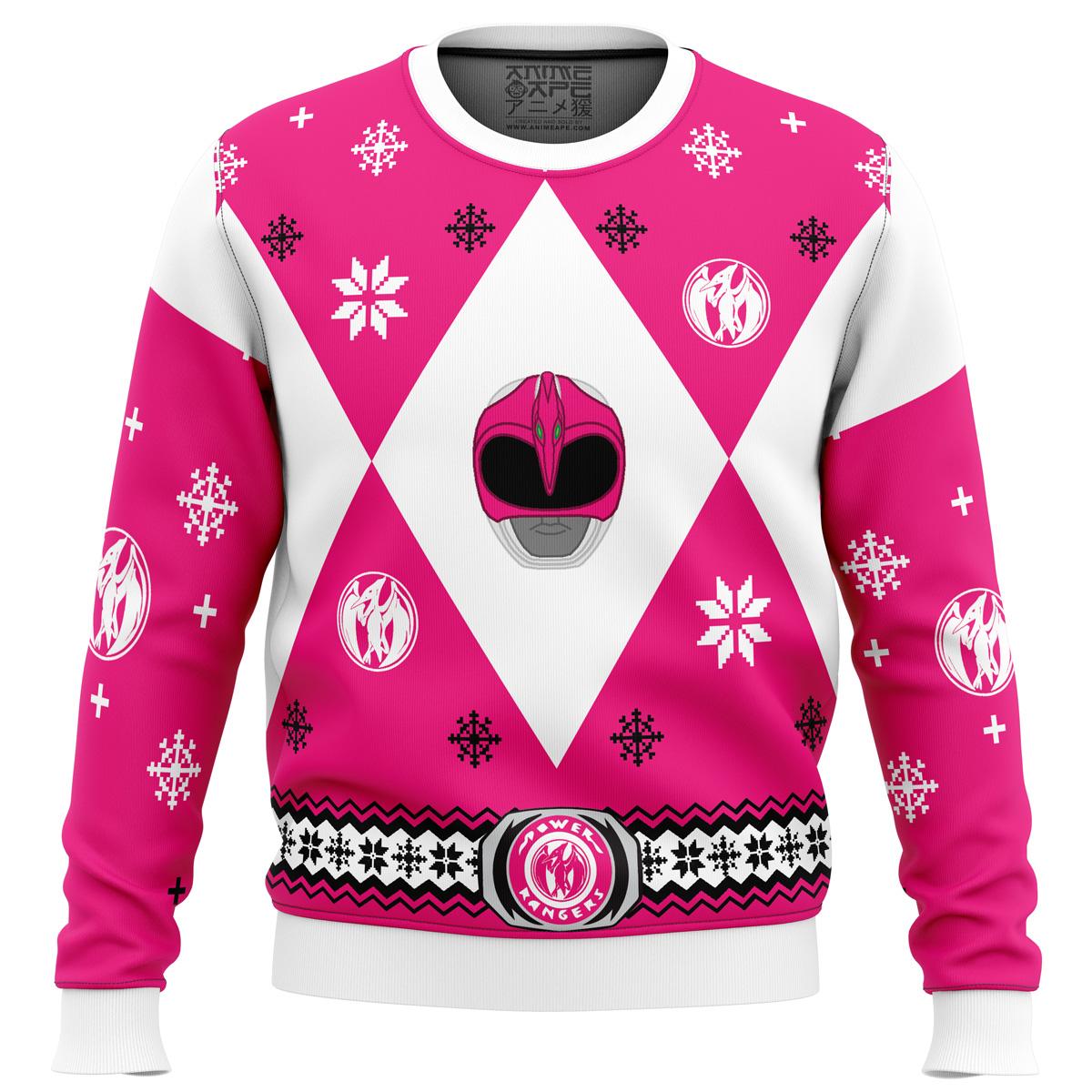 Mighty Morphin Power Rangers Yellow Funny Christmas Sweaters