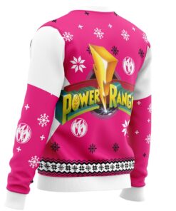 Mighty Morphin Power Rangers Pink Christmas Sweater 3