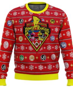 Mighty Morphin Power Rangers Red Ugly Christmas Sweater Funny Holiday Gift For Power Rangers Fans