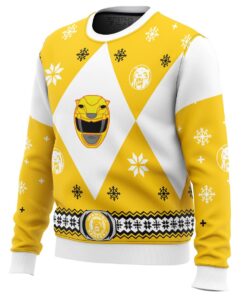 Mighty Morphin Power Rangers Yellow Funny Christmas Sweaters