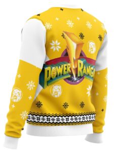 Mighty Morphin Power Rangers Yellow Funny Christmas Sweaters 3