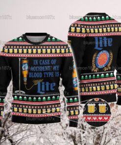 Miller Lite Black Ugly Christmas Sweater