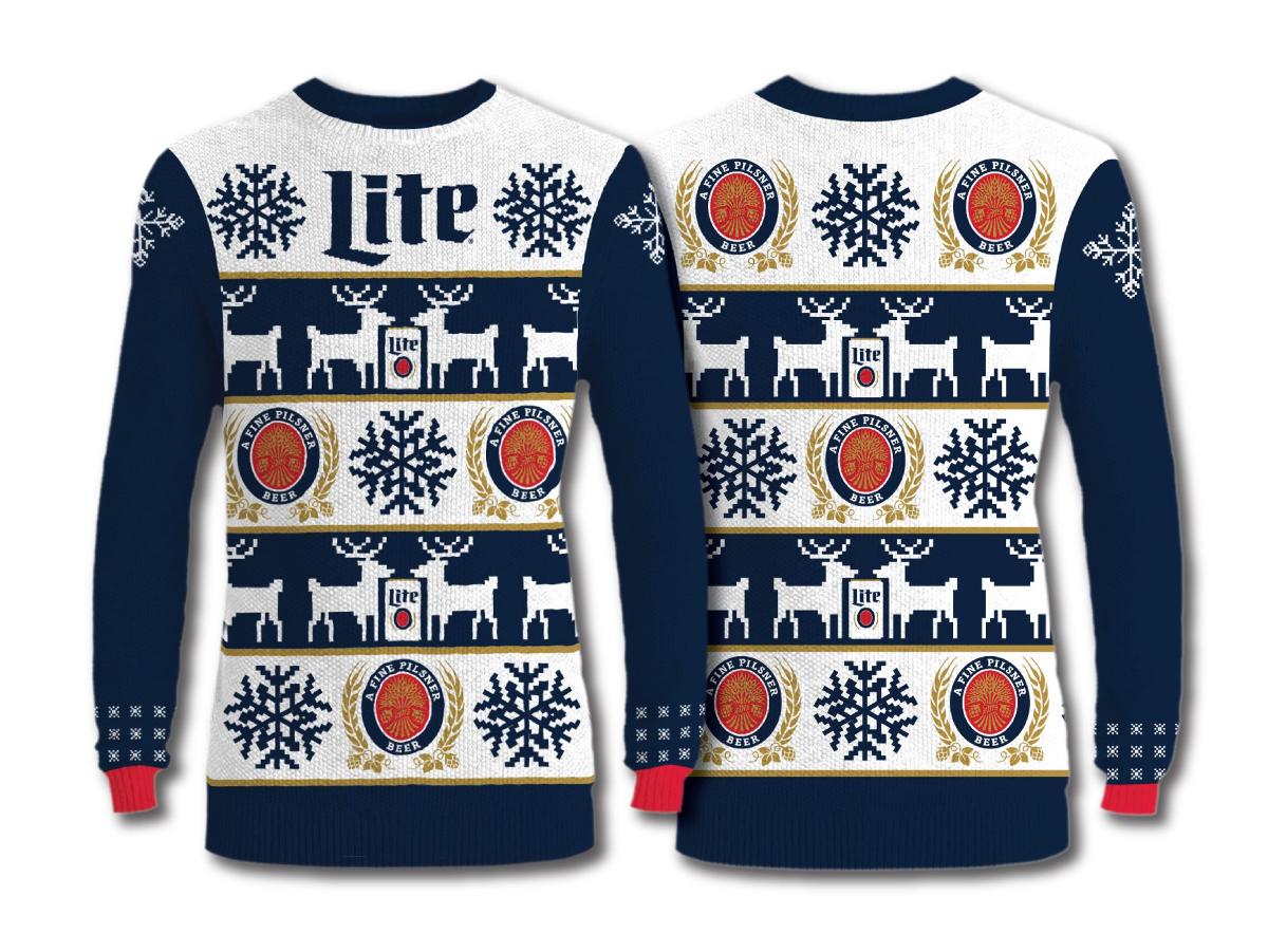 Miller Lite Holiday Sweater Best For Fans