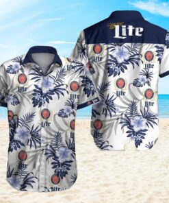 Miller Lite Logo Tropical Aloha Shirt Best Gift For Fans Men Women