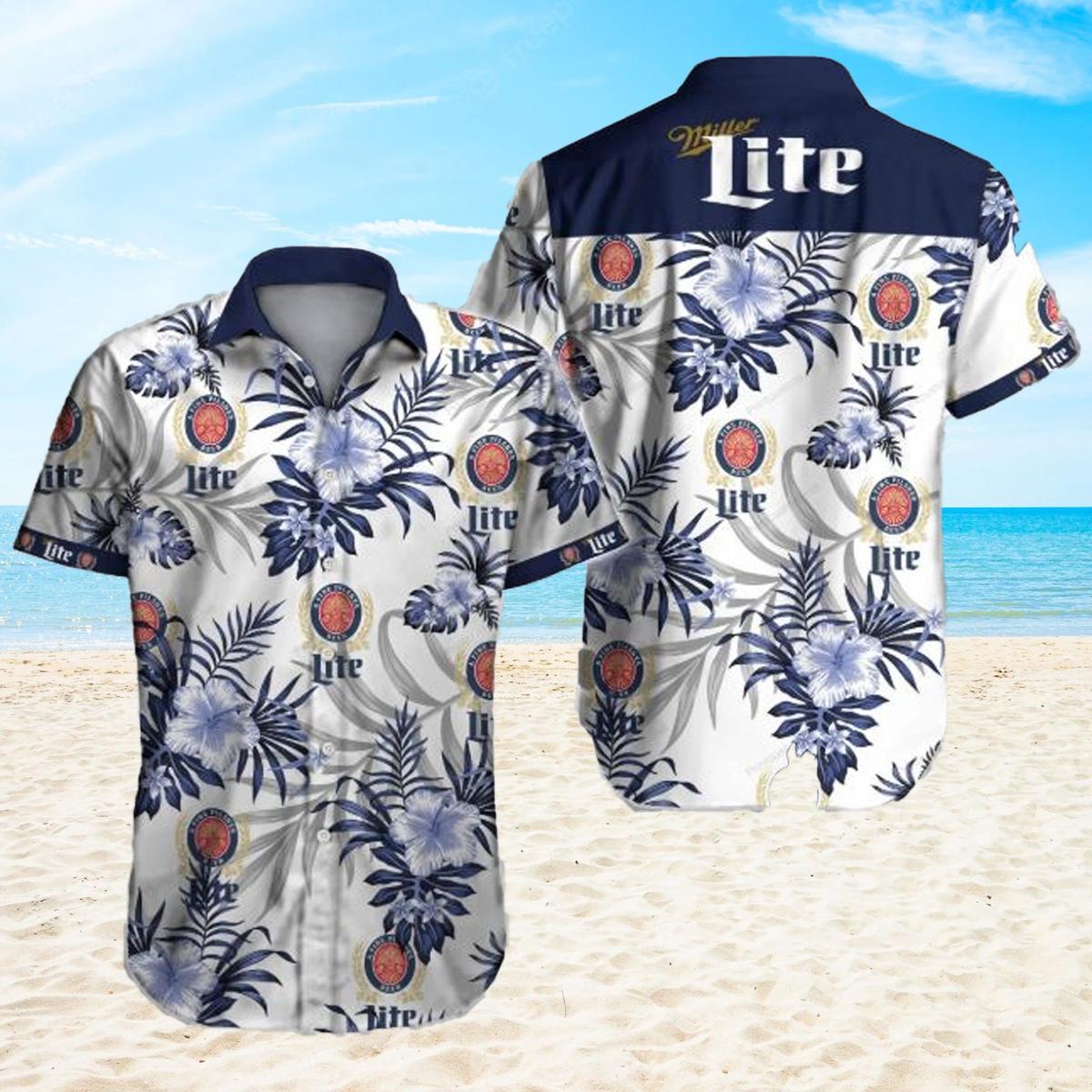 Miller Lite Tropical Aloha Shirt Best Hawaiian Outfit For Fans