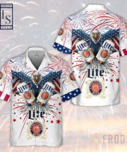 Miller Lite Us Independence Day Hawaiian Shirt Outfit For Beer Fans