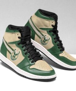 Milwaukee Bucks Green Cream Air Jordan 1 High Sneakers Gift