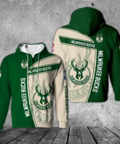 Milwaukee Bucks Green Cream Fandom Edition Zip Hoodie Gift