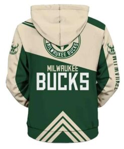 Milwaukee Bucks Green Cream Zip Hoodie For Men And Women