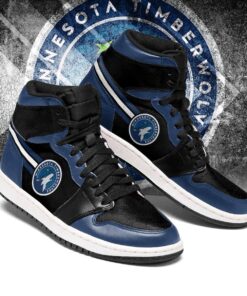 Minnesota Timberwolves Blue Black Air Jordan 1 High Sneakers Gift
