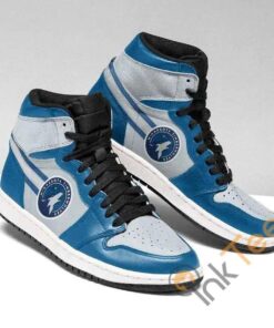 Minnesota Timberwolves Blue Gray Air Jordan 1 High Sneakers Gift