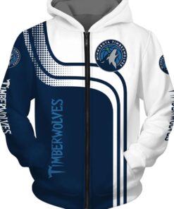 Minnesota Timberwolves White Blue Curves Best Zip Hoodie